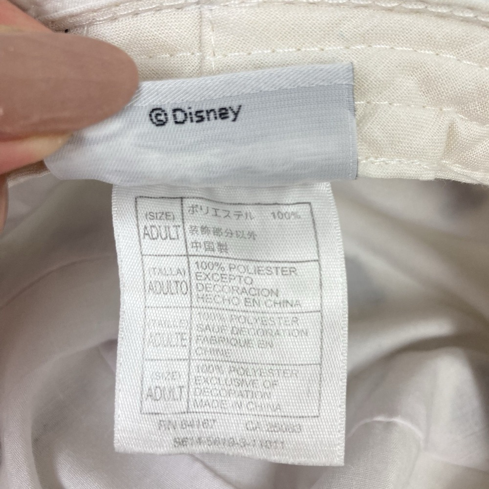 Walt Disney Parks Wide Brim White‎ Sun Hat Navy Blue Mickey Mouse Print Adult OS - Picture 5 of 7